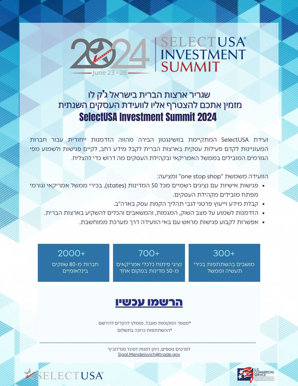 Select USA Investment Summit 2024 מכון היצוא